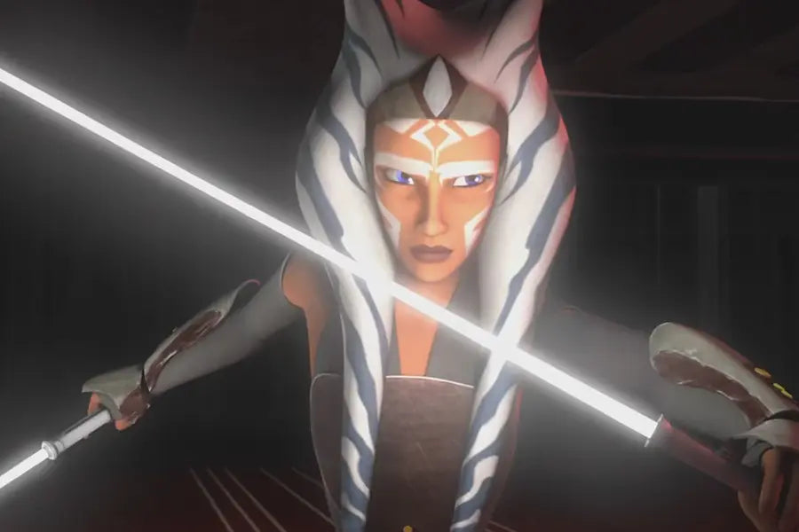 Ahsoka Tano holding a white lightsaber