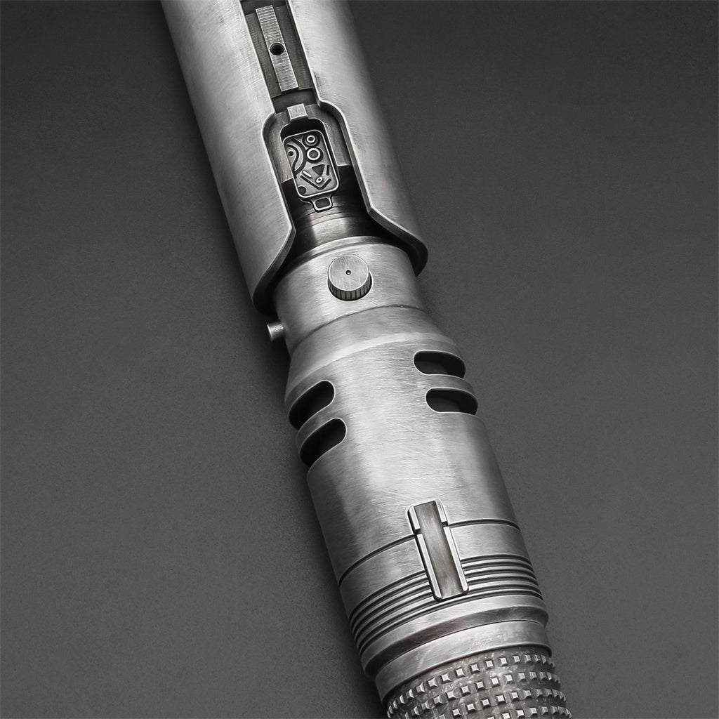 Partial view of Cal Kestis EP4 Weathered lightsaber 