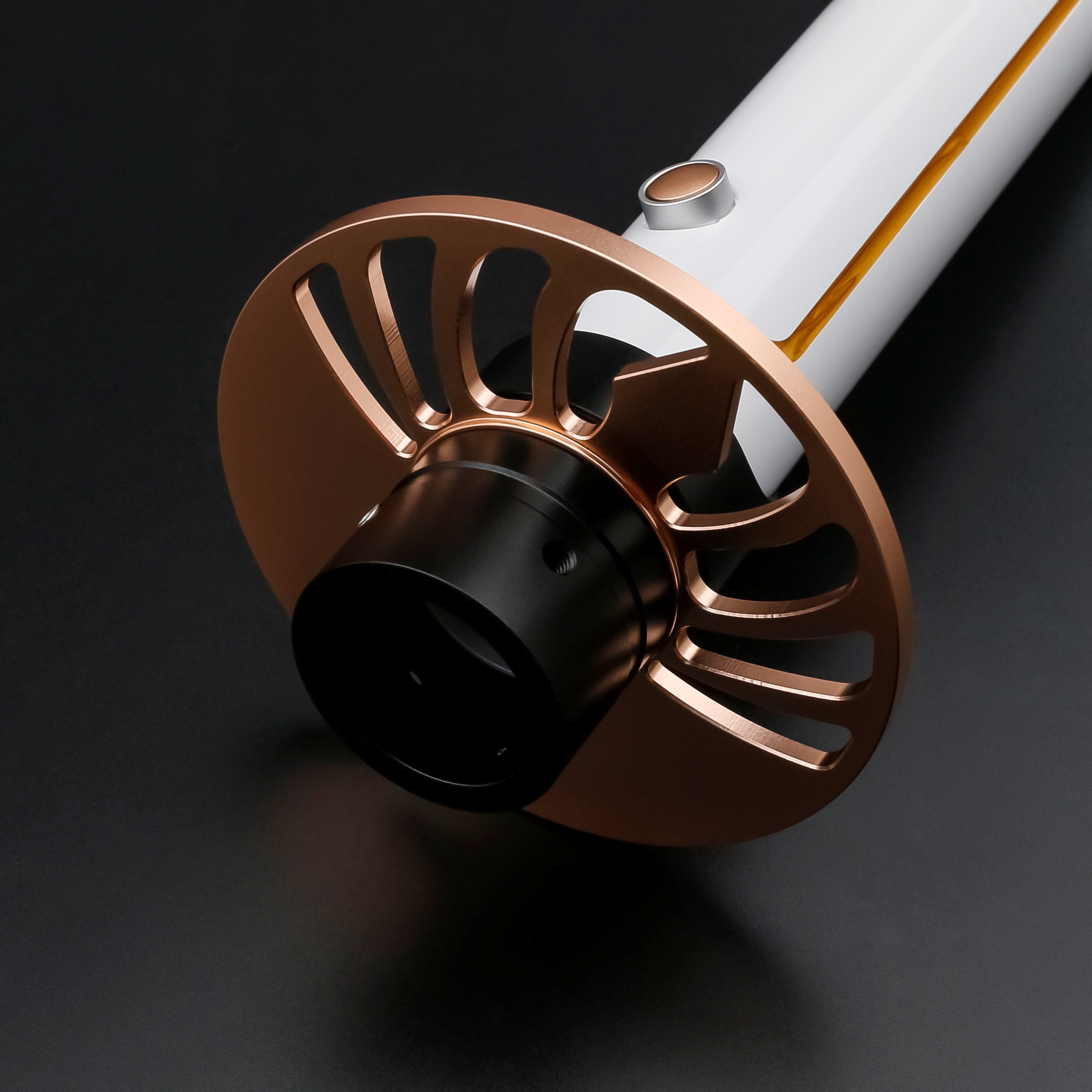 Partial view of Lily lightsaber hilt
