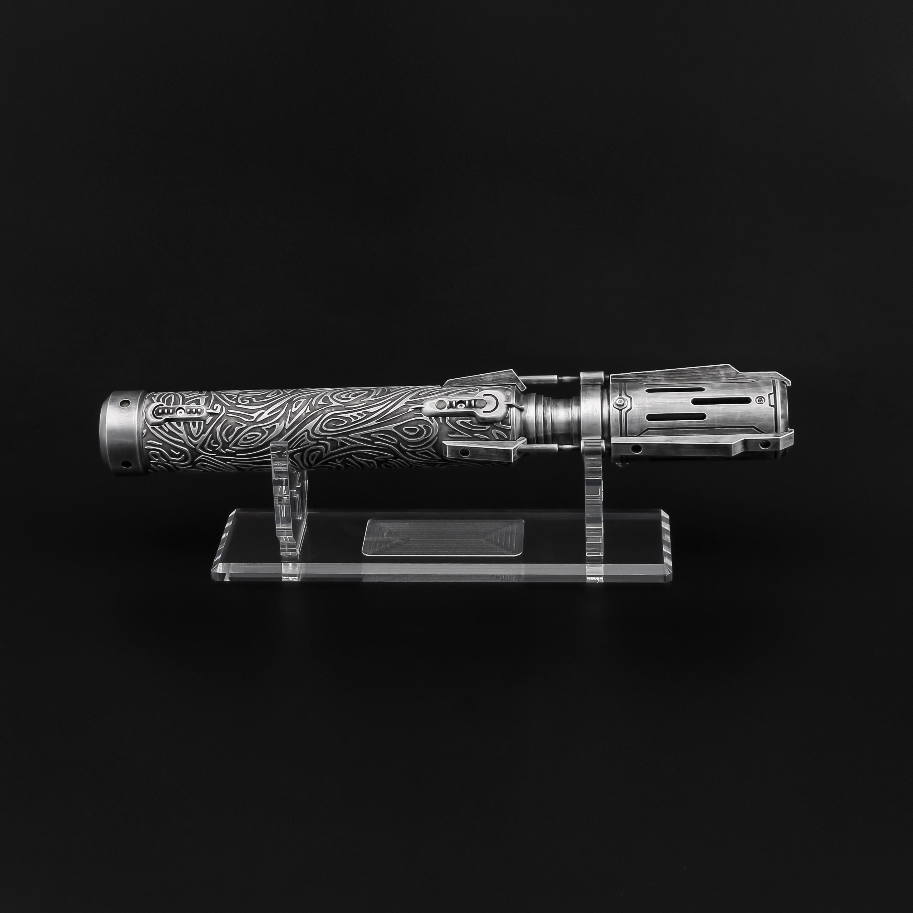 Satele Shan lightsaber on the display stand