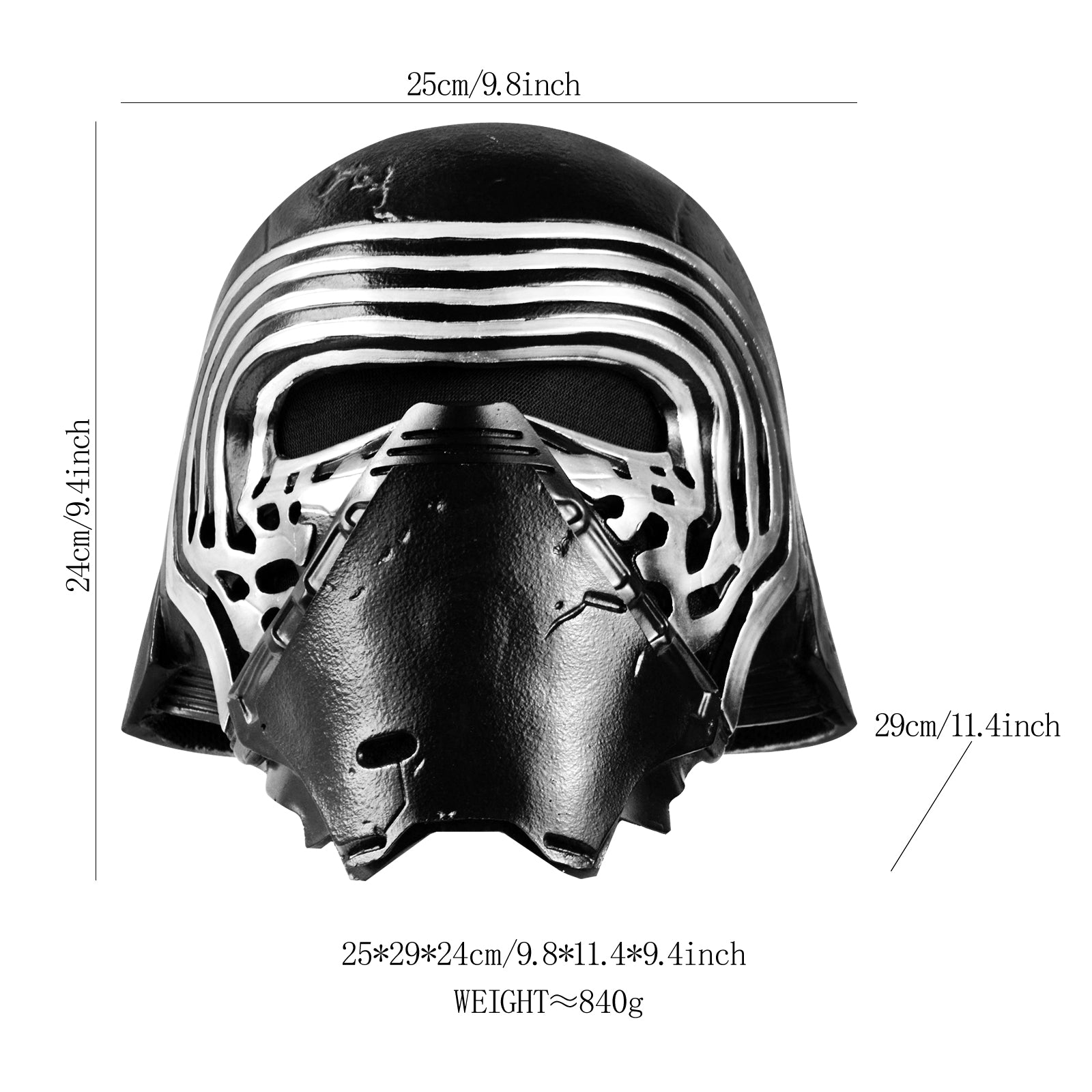 Kylo Ren helmet size