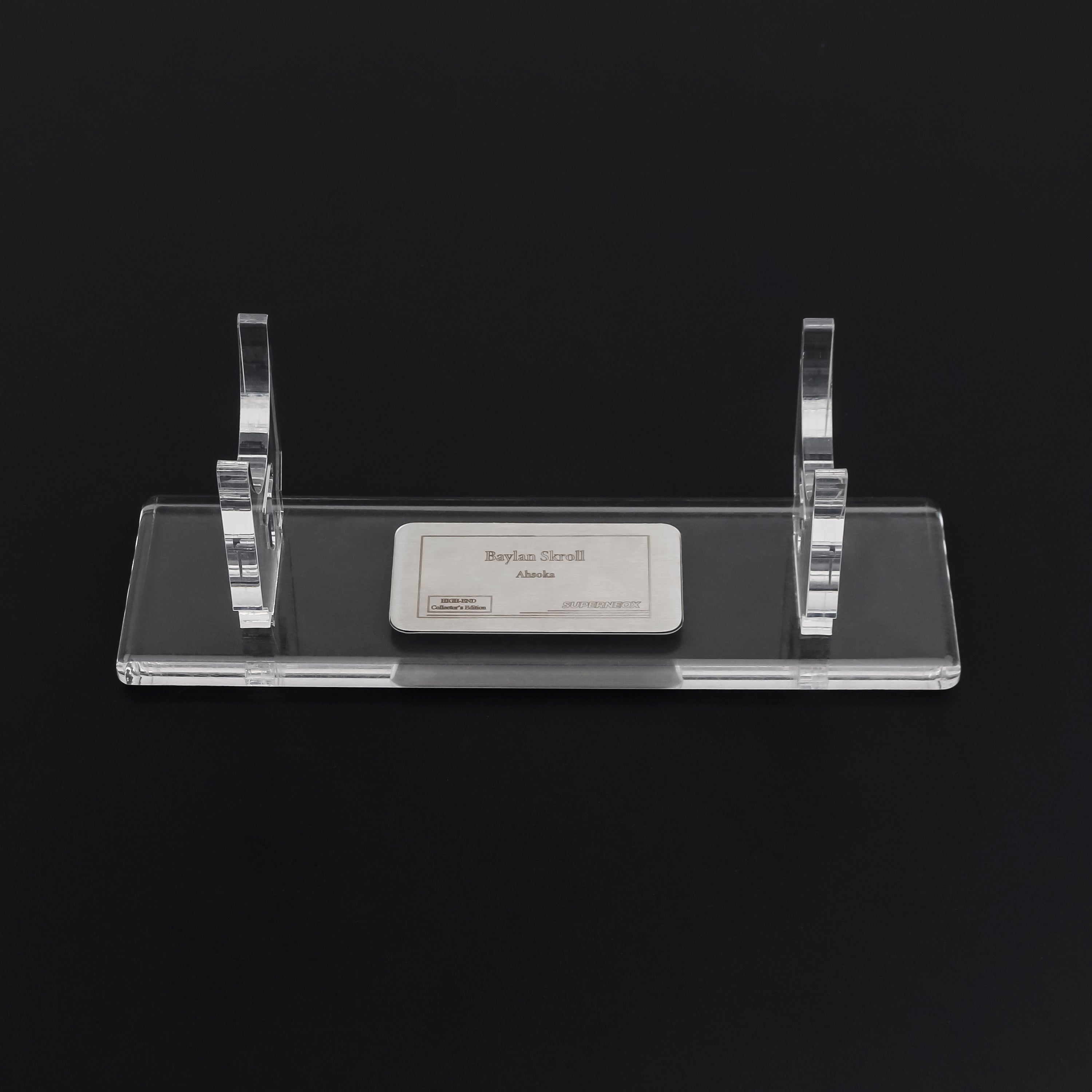 Lightsaber nameplate on stand 