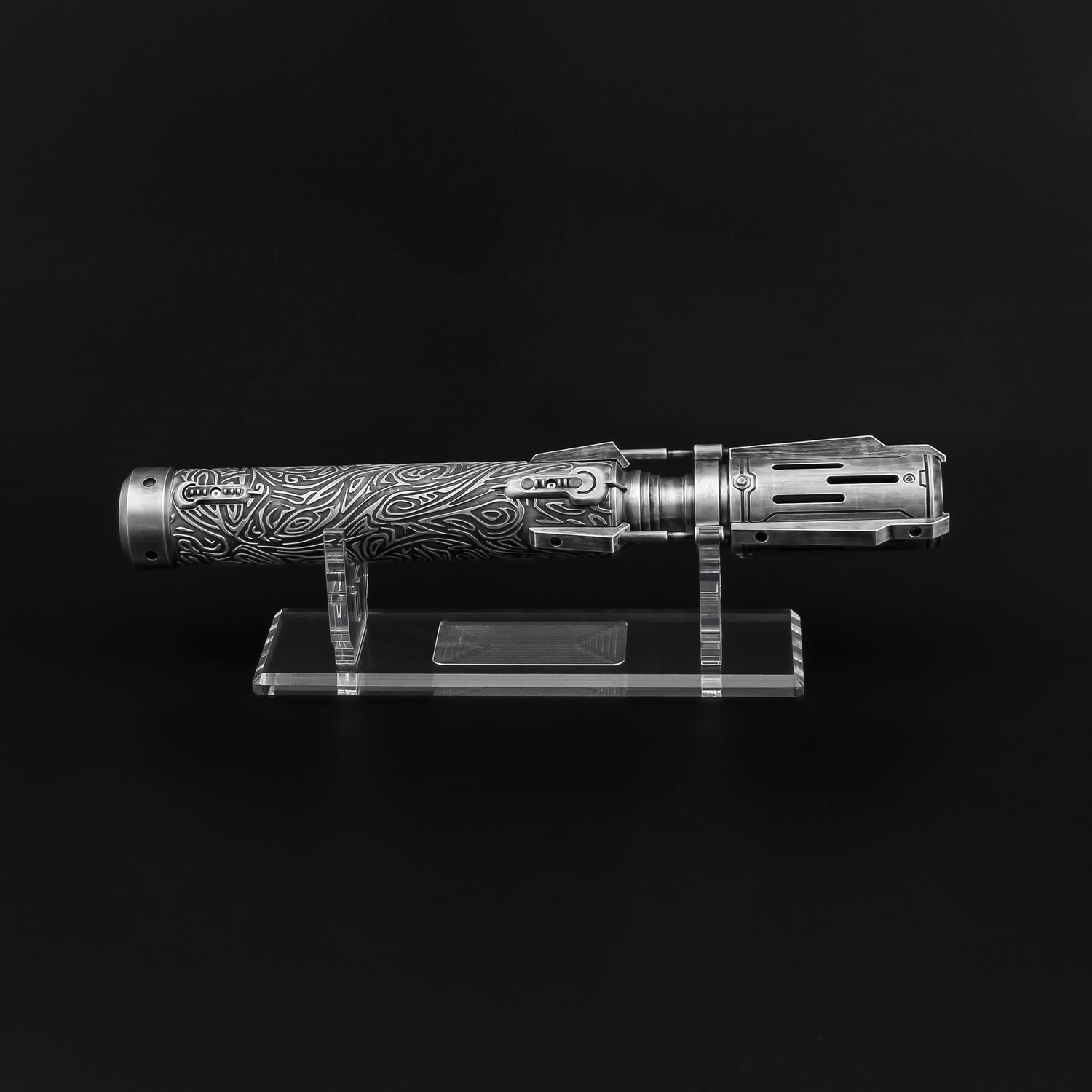Satele Shan lightsaber on the display stand 